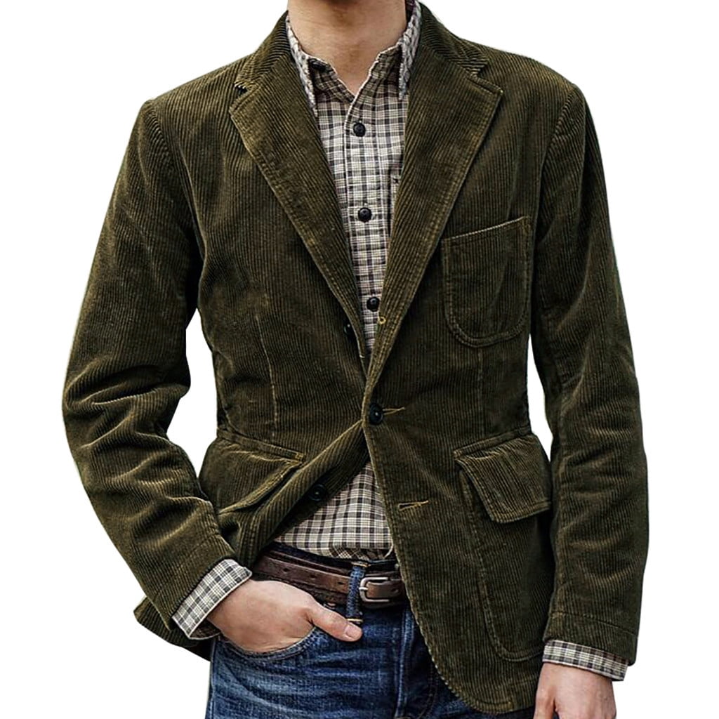 JWZUY Mens Suit Solid Single Breasted Sport Blazer Jacket for Wedding Party  Army Green XXL