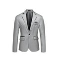 thumbnail image 1 of JWZUY Mens Blazer Jacket Regular Fit Stretch Sport Coats Solid Classic Blazer Suit Gray M, 1 of 4