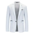 thumbnail image 1 of JWZUY Mens Blazer Jacket Regular Fit Stretch Sport Coats Solid Classic Blazer Suit White M, 1 of 3
