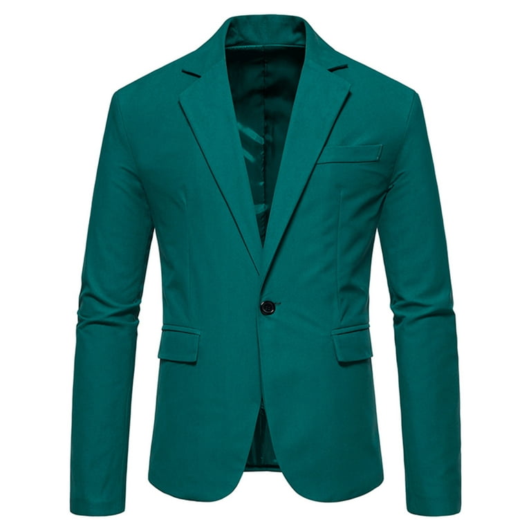 JWZUY Mens Suit Solid Single Breasted Sport Blazer Jacket for Wedding Party  Army Green XXL 