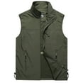 thumbnail image 1 of JWZUY Mens Work Vest Summer Travel Outdoor Vest Cargo Sleeveless Jackets with Pockets Army Green XXXXL, 1 of 8