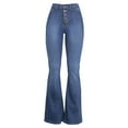 thumbnail image 1 of JWZUY Plus Size High Waisted Bell Bottom Jeans for Women Flare Jeans Retro Bootcut Jeans Stretch Wide Leg Denim Pants Sky Blue XL, 1 of 7