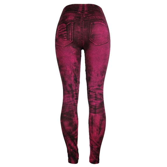 JWZUY Stretchy Skinny Jeans for Women Ripped Camo Gradient Jeans Denim Pants Denim Pencil Pants 1-Hot Pink M