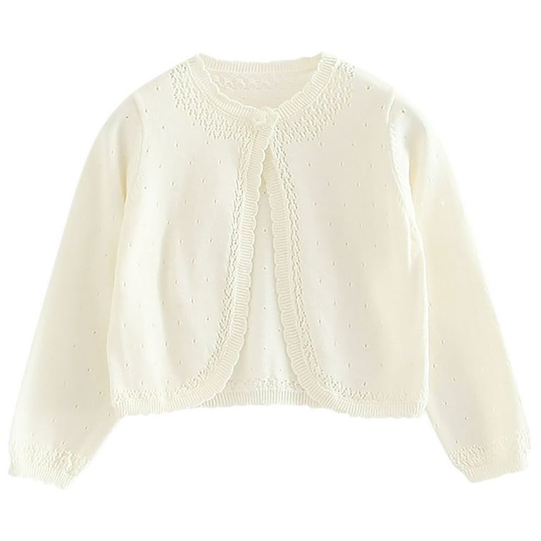 JWZUY Toddler Girls' Knit Cardigan Sweater with Scalloped