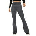 thumbnail image 1 of JWZUY Women's Casual Flared Yoga Pants with Elastic Waist Stretchy Style and Side Pockets in Solid Color Gray M, 1 of 9