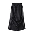 thumbnail image 1 of JWZUY Women's Elastic Waist Flap Pocket Drawstring Casual Y2K Long Cargo Skirts Black S, 1 of 6