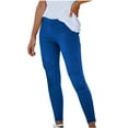 thumbnail image 1 of JWZUY Women's Elastic Waisted Slim Fit Pants Stylish Zip Cuff Pencil Pants Drainpipe Jeans Blue XXXXL, 1 of 5