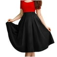 thumbnail image 1 of JWZUY Women's Elegant High Waisted Button A-Line Swing Midi Flare Skirt with Pocket Black 3XL, 1 of 6