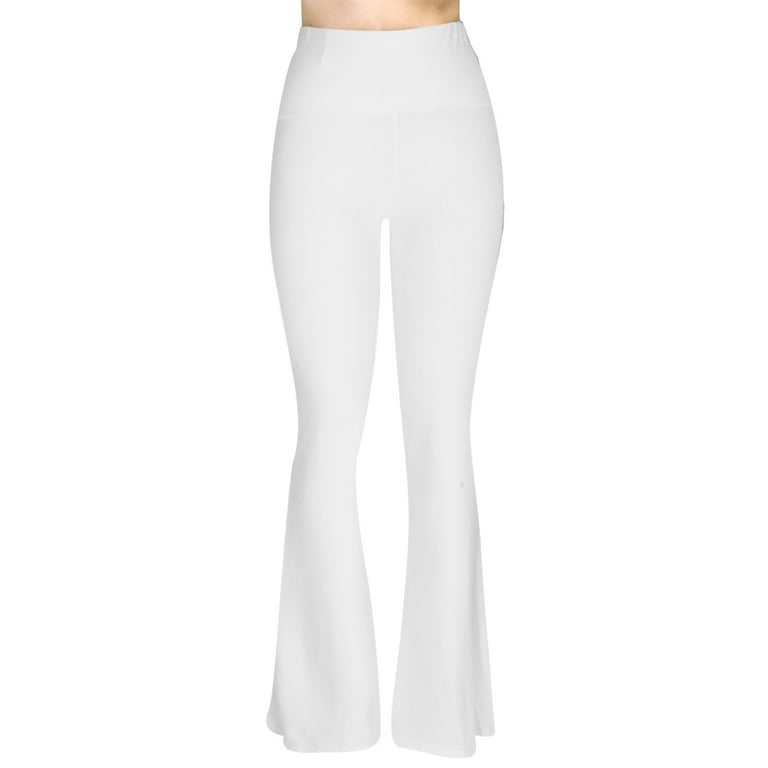 JWZUY Women's Flare Leggings with Pockets Cross High Waisted Yoga