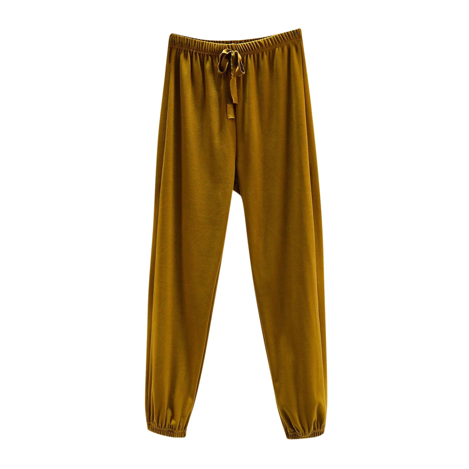 JWZUY Women's Frayed De Fleece Flannel Plus Size Pant Drawstring Loose