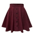 thumbnail image 1 of JWZUY Women's High Waist Corduroy Pleated Mini Skirt Button Front Elegant Solid Ruffle Hem Skirt Y2k Skirts Purple M, 1 of 5