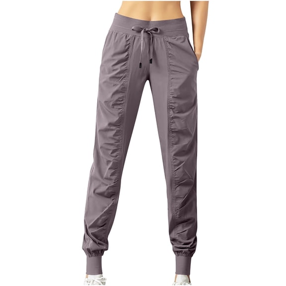 JWZUY Women's Joggers Hiking Pants Lightweight Quick Dry Pants with Pockets High Waist Athletic Pants for Travel Hilking Purple M
