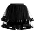 JWZUY Women's Ruffled Tiered Tutu Tulle Skirt Stretchy ALine Prom