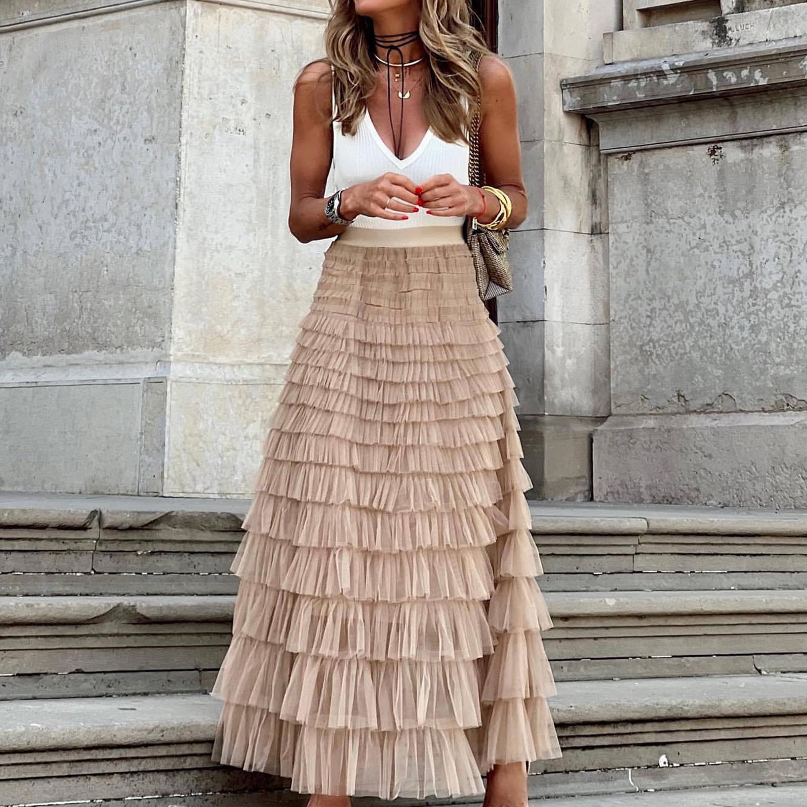 Maxi tulle skirt with pockets hot sale