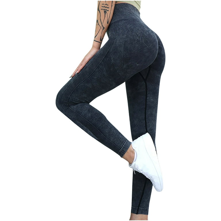 JWZUY Women's Seamless Workout Pants High Waist and Hip Lifting Exercise  Fitness Tight Yoga Pants Black S