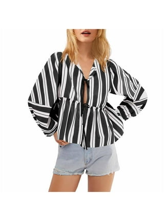 Striped fashion peplum blouse