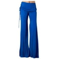thumbnail image 1 of JWZUY Women's Yaga Athletic Pants Flowy Lounge Flare Pants Wide Leg Palazzo Pants Side Shirred Drawstring Skirted High Waisted Pants Blue XXXXL, 1 of 6