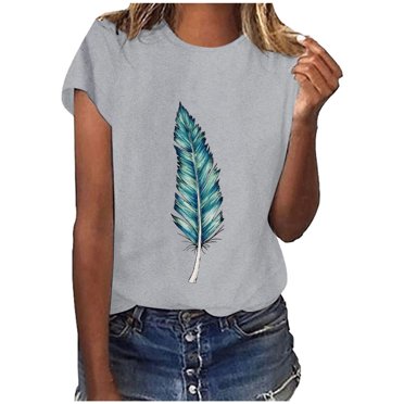 Anbech Women's Graphic Tiger Print T-Shirt - Soft Cotton Blend Short Sleeve Tee For Casual Summer Days, Dark Gray XL