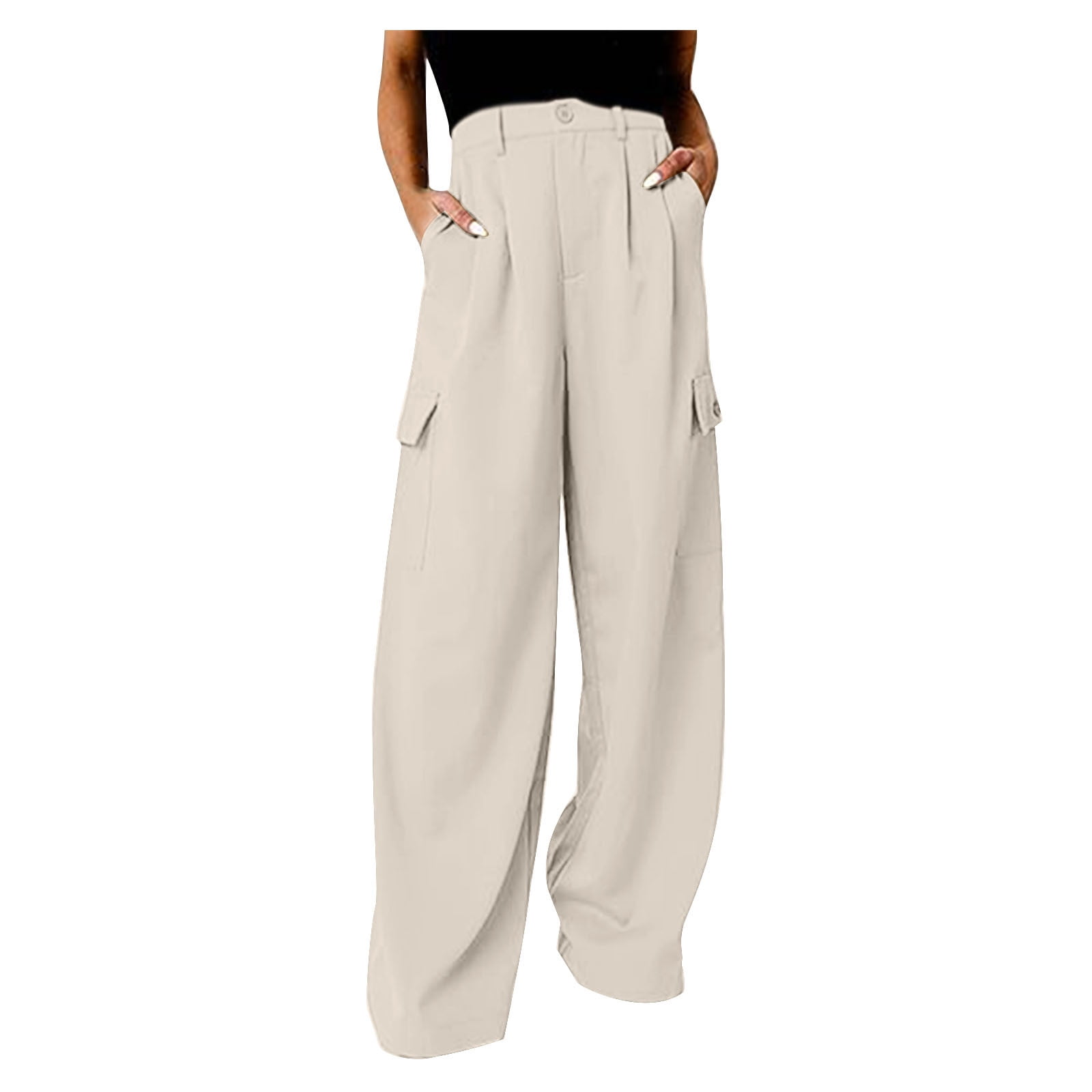 Yusongirl Cotton Pants Womens Casual Wide Leg Pants Cpris for Women Loose  Cropped Pants Lounge Harem Pants Baggy Trousers Beige White : :  Clothing, Shoes & Accessories