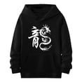 thumbnail image 1 of JWZUY Womens Jumper Long Sleeve Pullover Trendy Loong Printing V Neck Spring Relaxed Hoodie Black XL, 1 of 5