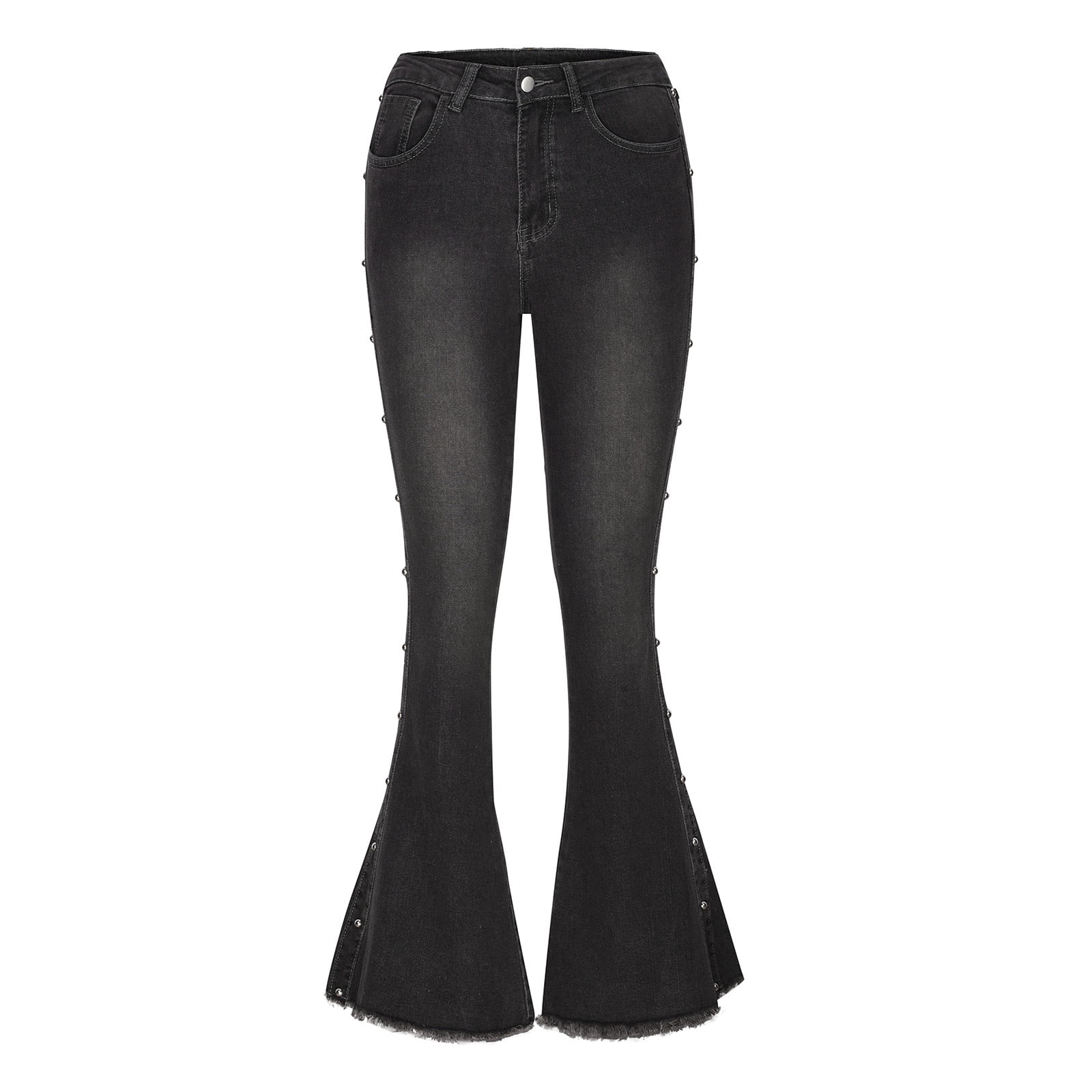 Side Stripe Zip Closure Bootcut Jeans