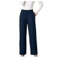 thumbnail image 1 of JWZUY Womens Thermal Trouser Quilted Pant Elastic Waist Ankle Length Pants Solid Straight Pants Wide Leg Pants Navy XL, 1 of 5