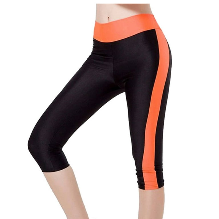 JWZUY High Waist Yoga Pants Tummy Control Workout Running Yoga Leggings  Orange M 