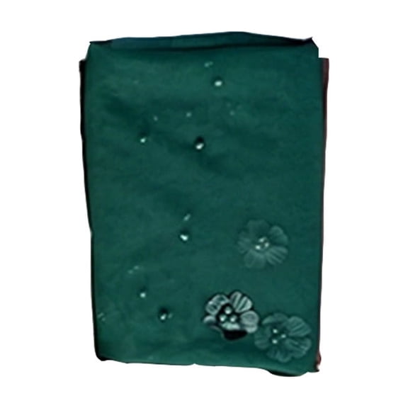 JWZZYD 108.27in Sheer Embroidered Floral Pearl Tablecloth, Lightweight Mesh Fabric Decorative Table Cover for Wedding Birthday Party Banquet Dining Table Home Event Decor, Green