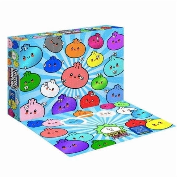 JWZZYD 24-Day Mystery Squeeze Dumpling Advent Calendar, 24 Pack Stress Relief Squeeze Balls, Fun Holiday Surprise Gift & Desk Decor for Adults