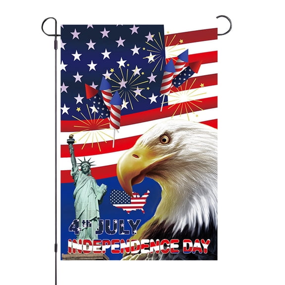 JWZZYD 4th of July Eagle Garden Flag, 12"x18" Double Sided American Flag Bald Eagle Pattern for 250th Anniversary Patriotic Holiday Memorial Day Independence Day Patio Porch Outdoor Decor