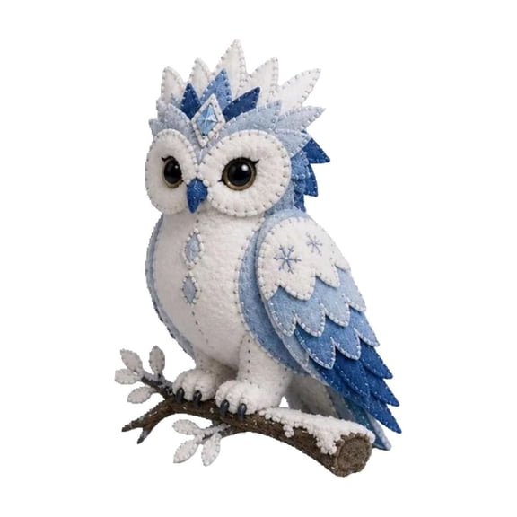 JWZZYD Arctic Winter Guardians DIY Patchwork Kit, 4.7" Polar Mythical Creature Stitching Assembly Bundle, Handmade Sewing Craft, Home Decor and Winter Holiday Festival Decoration(Owl)