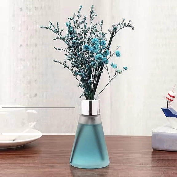 JWZZYD Blue Floral Reed Diffuser Set, Long-Lasting Air Freshener with Natural Fragrance, 50ml Essential Oil & Reed Sticks Included, Ideal for Bathroom, Bedroom & Living Room Ambiance, 1 Pack