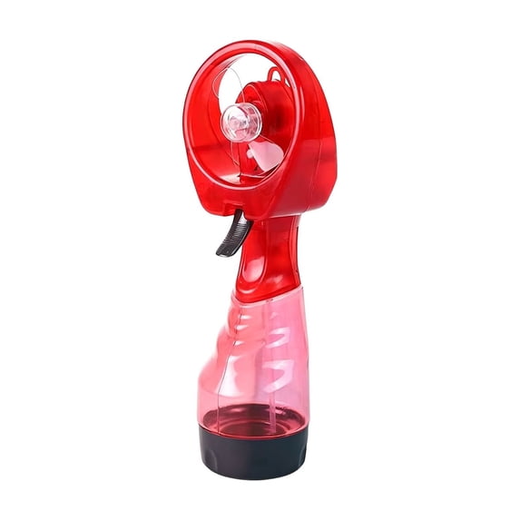 JWZZYD Deluxe Handheld Battery Powered Water Misting Fan, Portable Water Mist Spray Bottle Fan, Lightweight Personal Mini Mist Fan for Travel Beach Camping Outdoor Summer Use, Red
