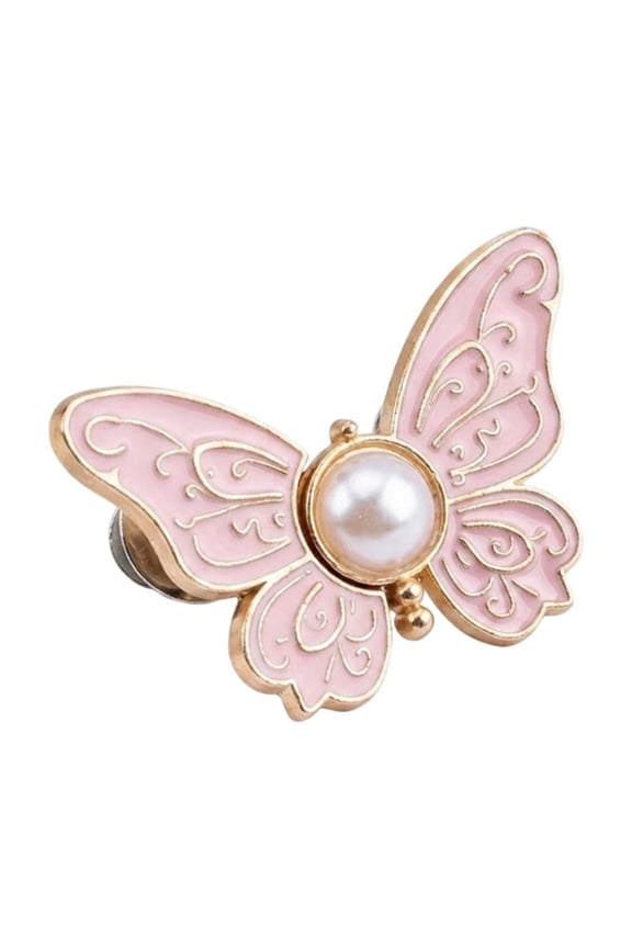 Detachable Butterfly Clips, Butterfly Waist Tighteners Buttons, No-Sew No-Tools Adjustable Button Pins Buckle Clips for Waist Tightener, for Loose Jeans Jackets Coats Shirts(Pink, 1 Pack)
