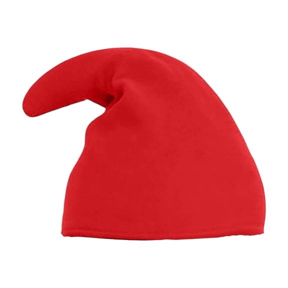 JWZZYD Gnome Hat for Adults, Soft Fleece Elf Wizard Costume Hat for Men & Women, Festive Pointy Cap for Halloween, Christmas, Cosplay Party and Holiday Dress-Up, Red