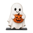 thumbnail image 1 of JWZZYD Halloween Tabletop Decorations Indoorm, Ghost Holding Pumpkin Wooden Tabletop Sign, Flat 2D Halloween Desktop Ornament, Rustic Fall Decor For Home Office Bookshelf Mantel Holiday Gift, 1 of 6