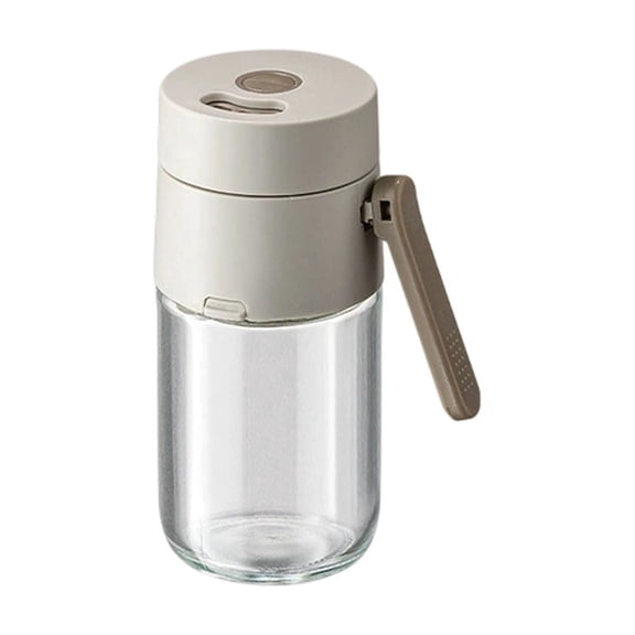 JWZZYD Kitchen Shaker, 180ml Airtight Seasoning Cruet with Adjustable Sprinkle Hole, Portable Clear Condiment Container for Home Kitchen Countertop Cooking BBQ Camping Use, Gray
