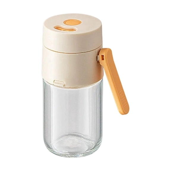 JWZZYD Kitchen Shaker, 180ml Airtight Seasoning Cruet with Adjustable Sprinkle Hole, Portable Clear Condiment Container for Home Kitchen Countertop Cooking BBQ Camping Use, Orange