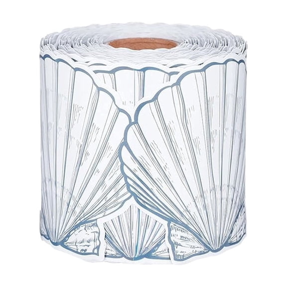JWZZYD Ocean Scallop Shell Bulletin Board Border Roll, 16 ft Long Die Cut Coastal Paper Trim, Nautical Seashell Decorative Edging for Classroom Wall Table Party Decoration