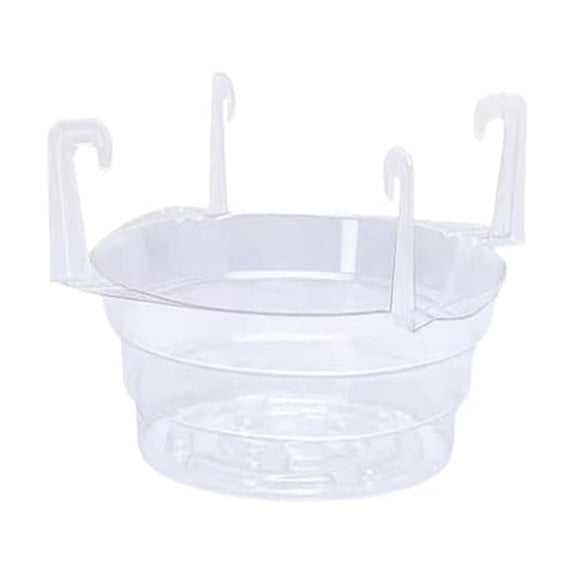JWZZYD Plastics Hanging Basket Drip Pan, 10 Inch Clear Basket Drip Saucer Tray with Hooks, Round Water Catch Pan for Hanging Flower Planters, Indoor Outdoor Balcony Plant Leak Proof Water Tray