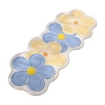 thumbnail image 1 of JWZZYD Scalloped Floral Plush Bathroom Runner Rug, 63"x19.68" Soft Absorbent Non Slip Floor Mat, Washable Flower Pattern Carpet for Bathroom, Bedroom, Entryway & Home Flooring Decor(Blue, 1 Pack), 1 of 7