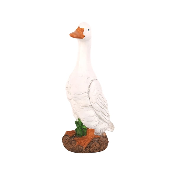JWZZYD Simulated White Goose Resin Figurine, 9.8" Weatherproof Outdoor Ornament for Courtyards, Gardens & Water Features, Realistic Sculpture for Bonsai, Patio & Backyard Landscaping, 1 Pack