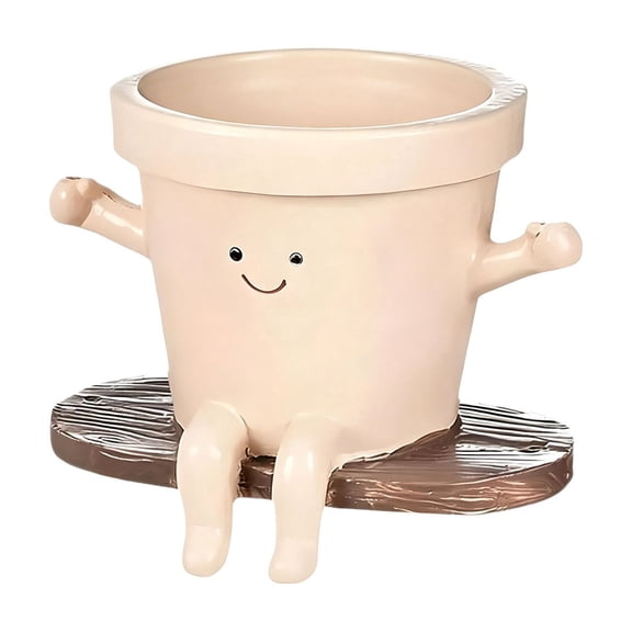 JWZZYD Swing Planter Pot Synthetic Resin, Hanging Planter Swing Face Plant Pot, Smile Face Flower Pot for Succulents Azaleas Pearls, Add Interest Smile Face Planter for Home Decor, 1PC