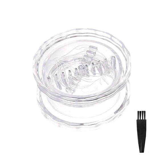 JWZZYD Transparent Manual Garlic Twist, 3.15" Multi Functional Manual Mini Food Chopper Container for Garlic, Onion, Ginger, Herbs, Nuts, Impact Resistant Kitchen Gadget with Brush, 1 Pcs