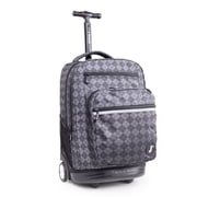 J World Unisex Sundance 20 Rolling Backpack with Laptop Sleeve for School and Travel, Argyle Black