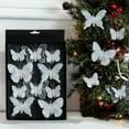 thumbnail image 1 of JWshufel 10 Pack Christmas Tree Ornaments with Clip on Butterflies Glitter Decorations for Indoor and Outdoor Festive Decor Holiday Ambiance 11x7.3in White, 1 of 6