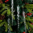 thumbnail image 1 of JWshufel 12 Pack Christmas Icicle Decorations with Lifelike Design for Indoor and Outdoor Home Decor Suit for Weddings and Parties 7.9in Clear, 1 of 5