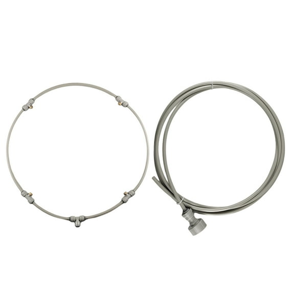 JWshufel 16 Inch Outdoor Misting Fan Cooler System with 4 Brass Nozzle Sprinklers for Patio Garden Cooling Effective in Hot Summer Easy Assembly Connects to Garden Hose