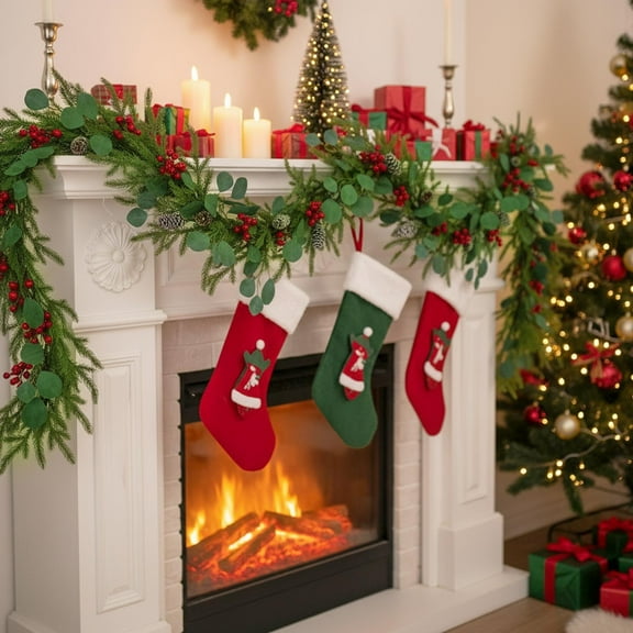 JWshufel Artificial Christmas Pine Needle Garland Indoor Outdoor Holiday Decor for Mantels Tables Doors Wreaths Realistic Pvc Greenery Xmas Decorations 68.9in Green