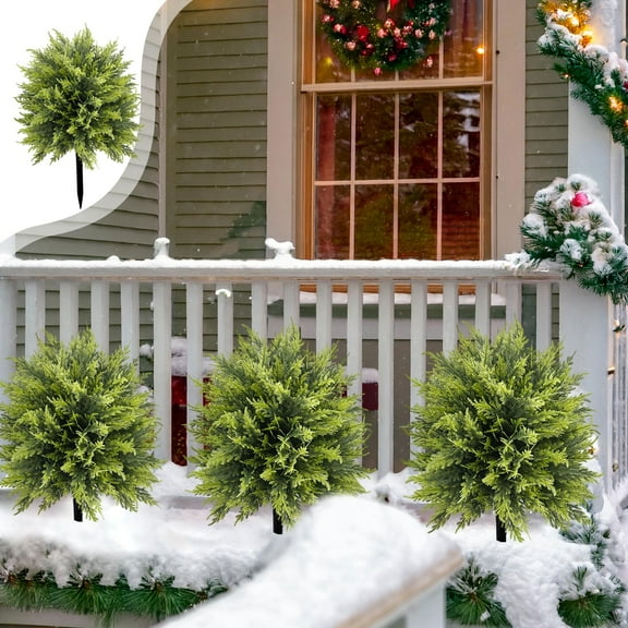 JWshufel Artificial Fake Flowers for Outdoor Decor Lifelike Silk Plants Suit for Porch and Any Occasion Weatherproof Hassle Free Maintenance 22.8x15.7in Green